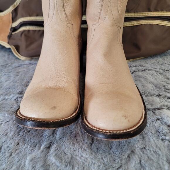 Rios of Mercedes Nubuck Cowgirl Western Boots Womens 7B Tan Vintage 0360 3228 - Picture 11 of 11
